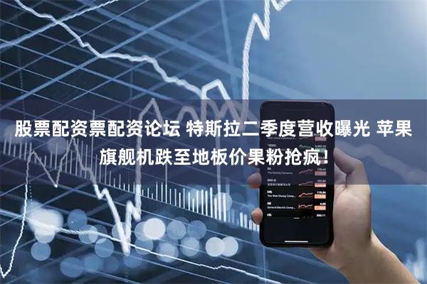 股票配资票配资论坛 特斯拉二季度营收曝光 苹果旗舰机跌至地板价果粉抢疯！